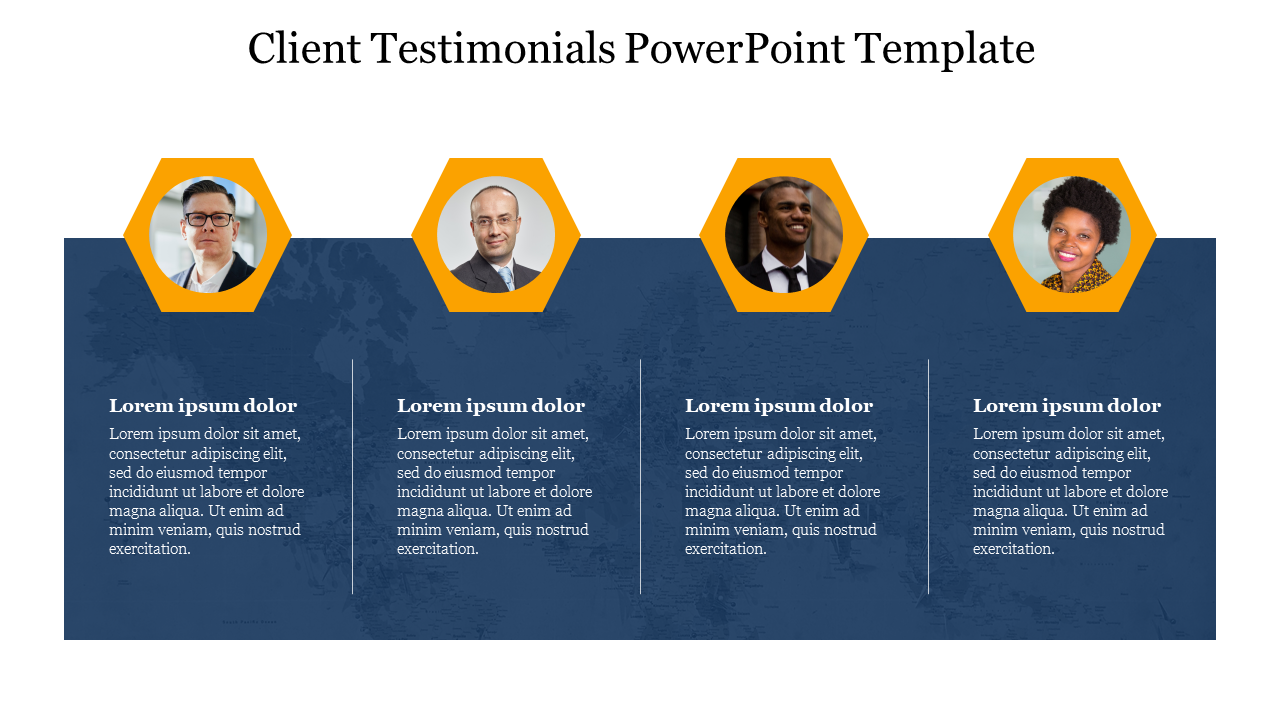 Excellent Client Testimonials PowerPoint Template